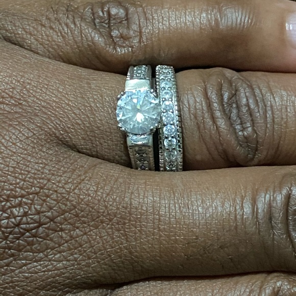 Diamond ring 925 - Picture 1 of 3